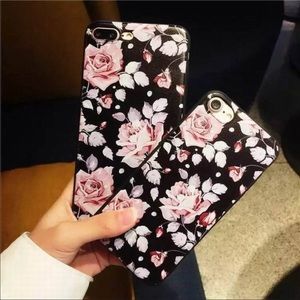 Black and Pink Floral iPhone 7 Plus/8 Plus Case